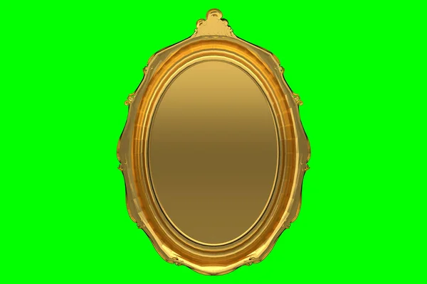 Modelos 3d de decoraciones de estuco dorado para el interior. Imagen aislada sobre fondo verde. 3d renderizar. — Foto de Stock
