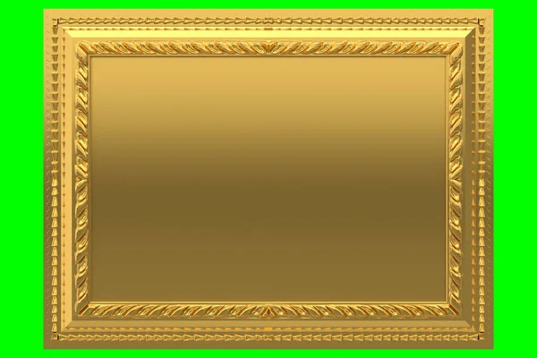 Modelos 3d de decoraciones de estuco dorado para el interior. Imagen aislada sobre fondo verde. 3d renderizar. —  Fotos de Stock