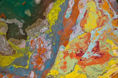 Soyut renkli arkaplan. Karışık yağlı boya resimlerine yakın çekim