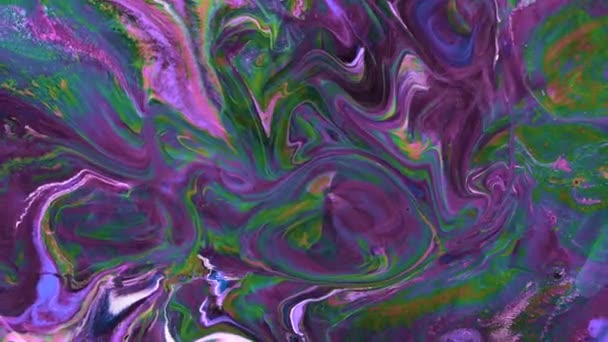 色彩斑斓的液体背景。流体艺术。色彩艳丽的漩涡结构. — 图库视频影像