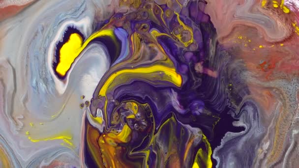 Multicolored paints create a beautiful abstract background. — Stock Video