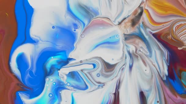 Pinturas multicolores crean un hermoso fondo abstracto. — Vídeo de stock