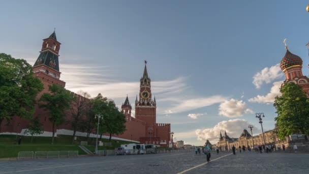 Praça Vermelha, Kremlin e Catedral de São Basílio time lapse, Moscou, Rússia. — Vídeo de Stock