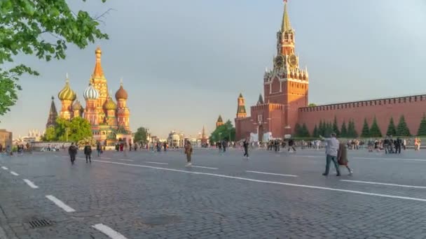 Piazza Rossa, Cremlino e Cattedrale di San Basilio time lapse, Mosca, Russia. — Video Stock