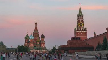 Many people walking on Red Square in Moscow