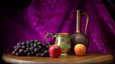 üzüm ve elma ile natürmort