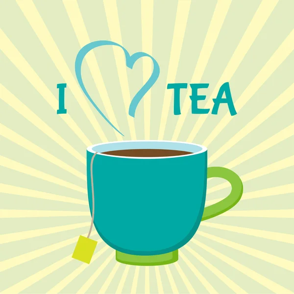 Я люблю чай. — стоковый вектор