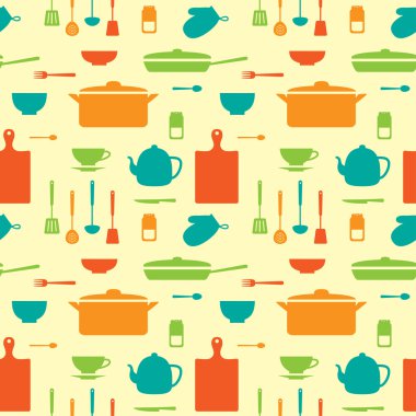 Mutfak siluetleri seamless modeli