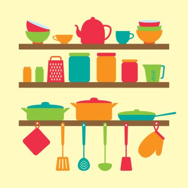 Mutfak araçları siluet vektör