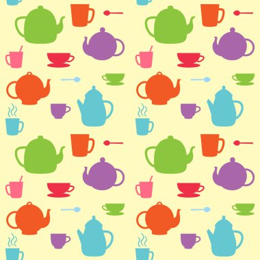 Vektör çaydanlık ve bardak