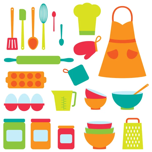 Vector icons collection on baking theme — Stock Vector