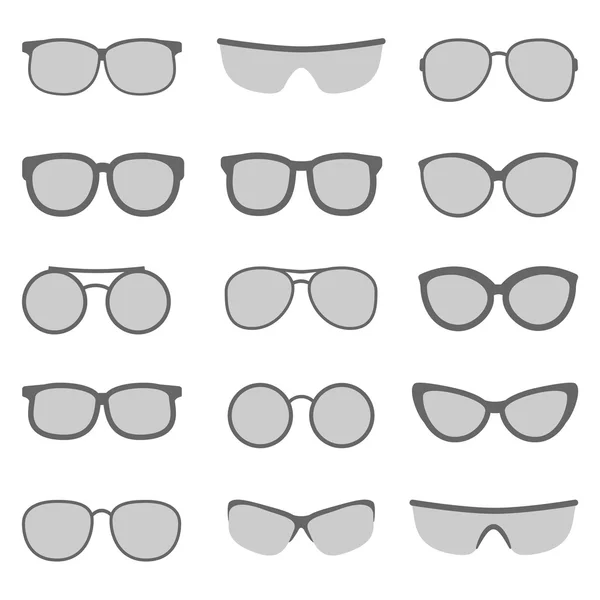 Brille und Sonnenbrille Vektor-Set — Stockvektor