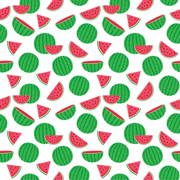Cute seamless pattern with watermelons — Stock Vector