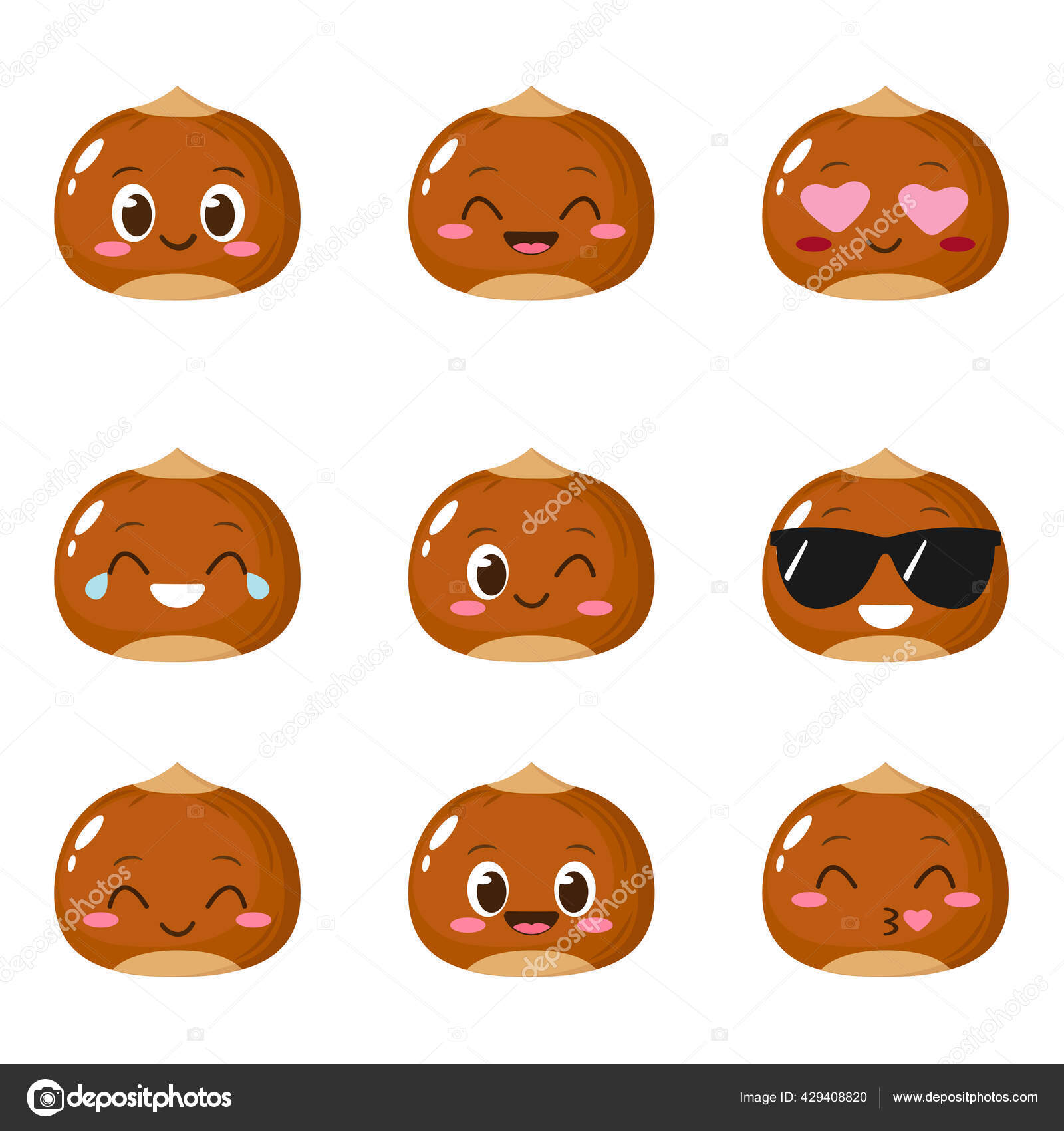 Emoticon De Avelã Com Cara Bonito Super-herói Ninja Isolado Porca Emoji  Personagem De Desenho Animado. Vetor Cobnut Ou Filbert Porca Crianças  Superfood Com Armas Na Parte De Trás. Feliz Avelã-porca Na Casca