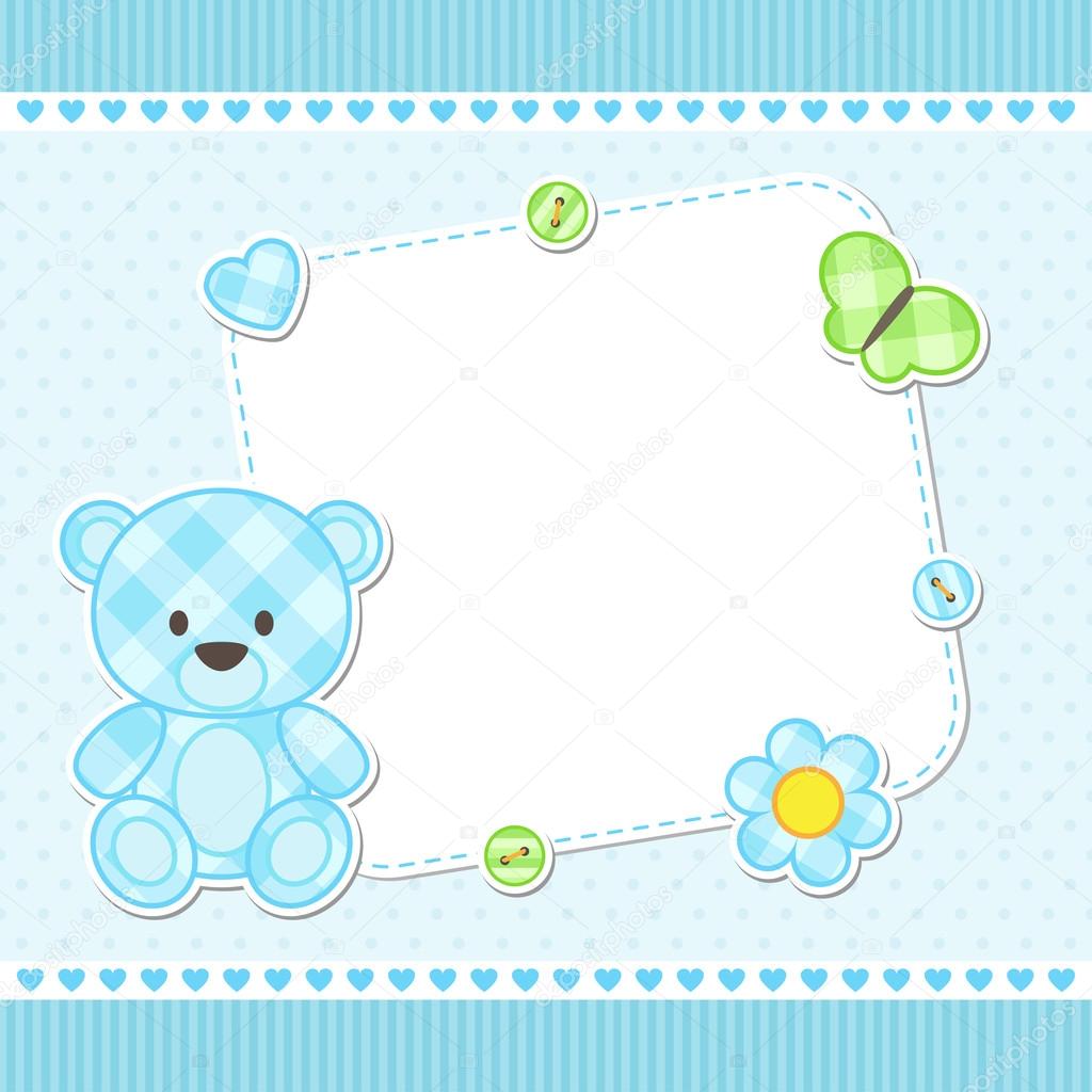 Blue teddy bear card