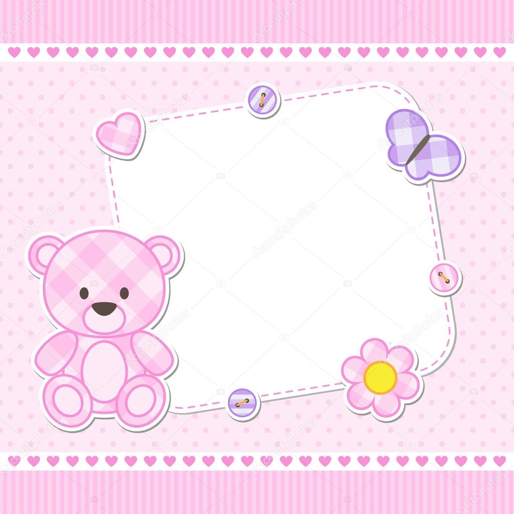 Pink teddy bear card