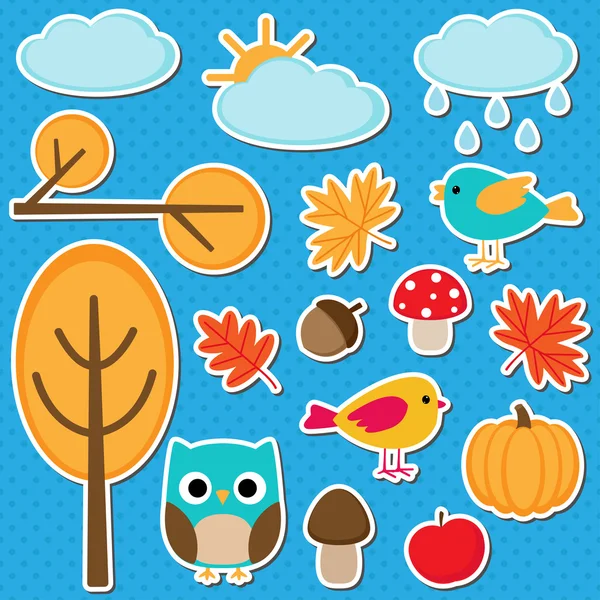 Différents éléments d'automne — Image vectorielle