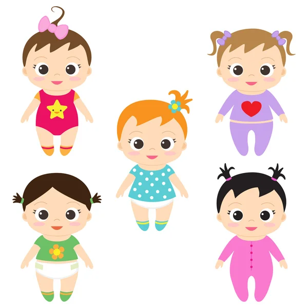 Bebek Kızlar — Stok Vektör