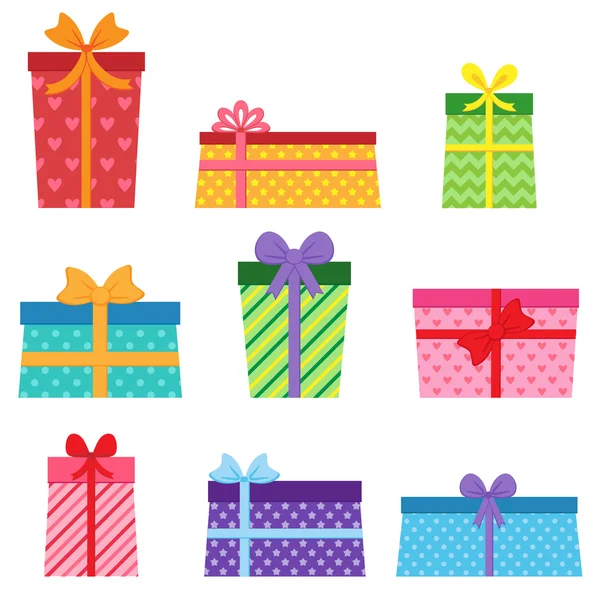 Conjunto de cajas de regalo colorido vector — Archivo Imágenes Vectoriales