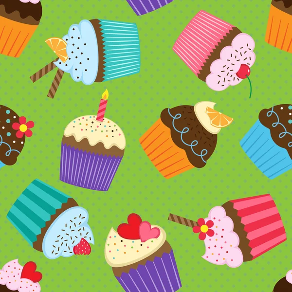 Patroon met cupcakes — Stockvector