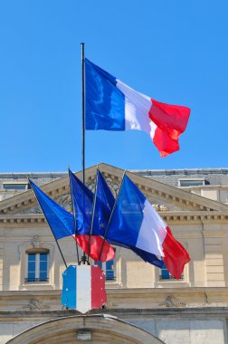 Paris'te Fransız bayrakları 