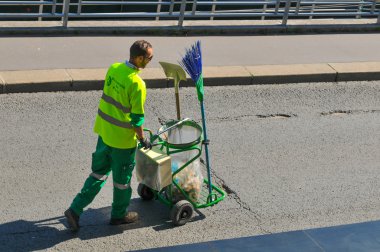 Street cleaner in Paris  clipart