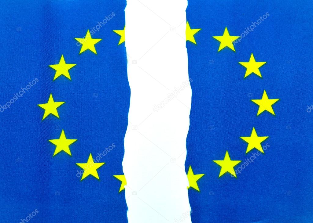 EU flag torn off