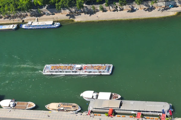フランス、パリのセーヌ川の航空写真 — ストック写真