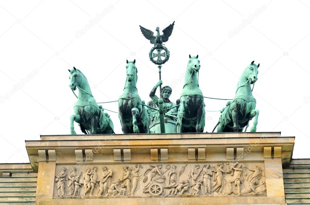 Architectural detail of the Brandenburger Tor in Berlin, Germany