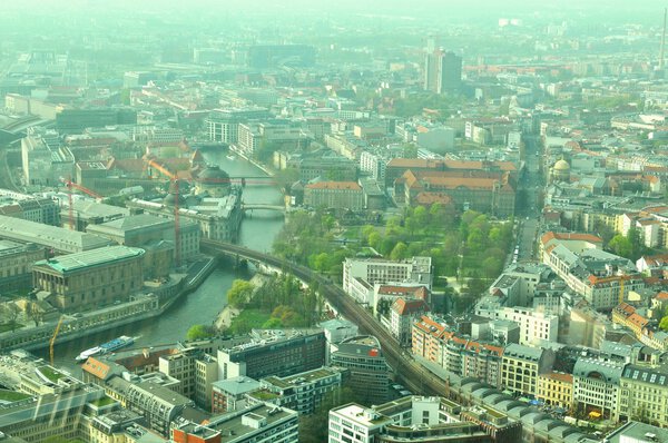 Aerial view of Berlin as seen from the Television Tower