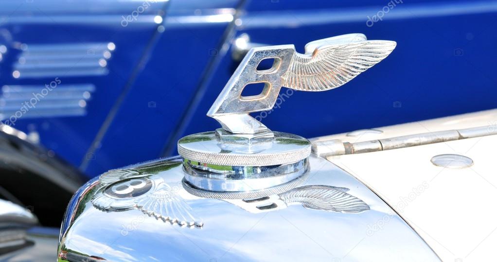 NOTTINGHAM, UK. JUNE 1, 2014: Close up of a Bentley vintage car for sale in Nottingham, England.