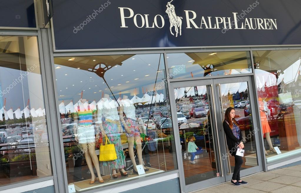 London, UK - June 14, 2015: Detail of Polo Ralph Lauren shop. Polo Ralph Lauren designs, markets and sells men's, women's and children's fashion products to customers worldwide.