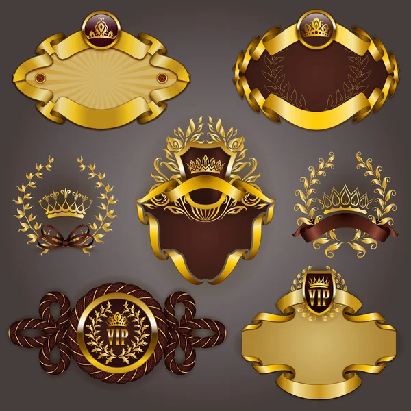 Set of gold vip — Stock Vector