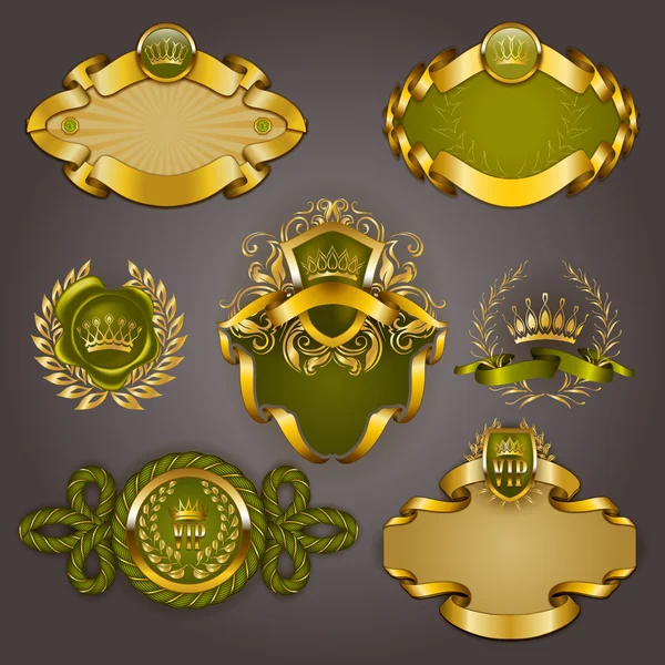 Set of gold vip — Stock Vector