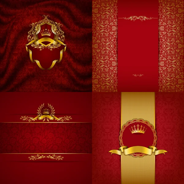 Elegantes goldenes Rahmenbanner — Stockvektor