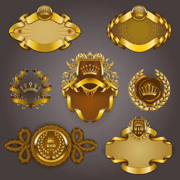 Set of gold vip — Stock Vector