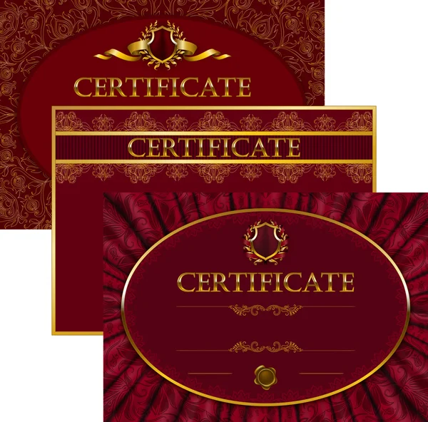 Templat sertifikat yang elegan, diploma - Stok Vektor