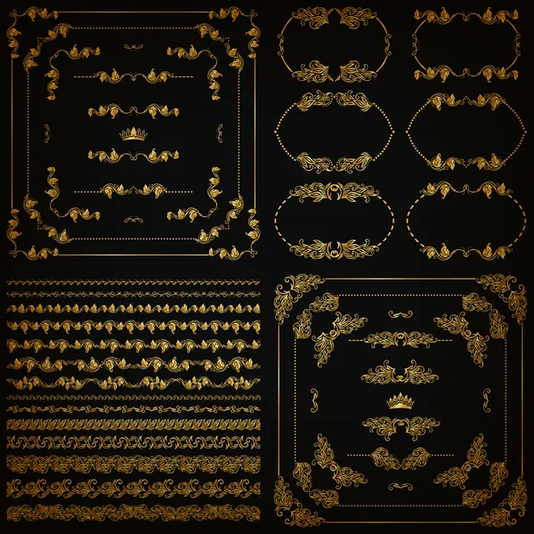 골드 장식 테두리의 벡터, 프레임 — 스톡 벡터