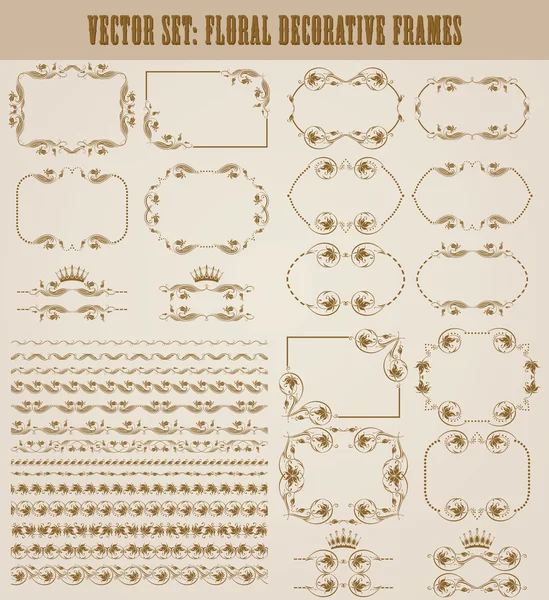 Ensemble vectoriel de bordures décoratives dorées, cadre — Image vectorielle