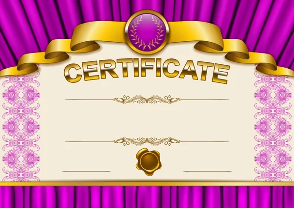Elegante modello di certificato, diploma — Vettoriale Stock