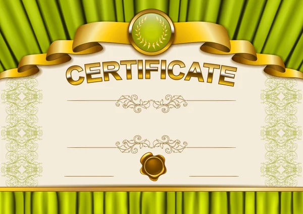 Modèle élégant de certificat, diplôme — Image vectorielle