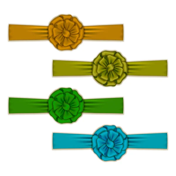 Set di eleganti fiocchi color seta — Vettoriale Stock