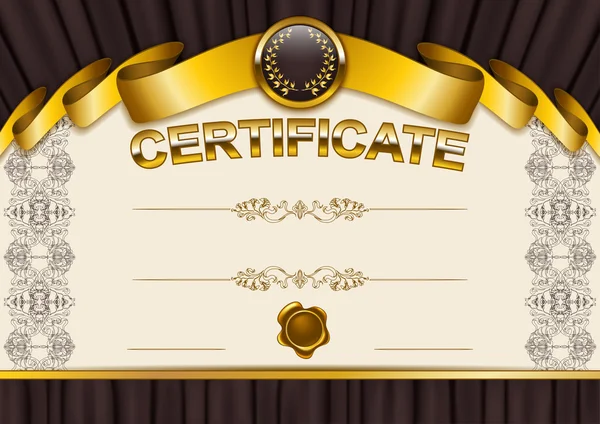 Modèle élégant de certificat, diplôme — Image vectorielle