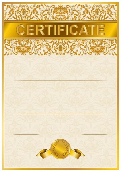 Elegant template of certificate, diploma — Stock Vector