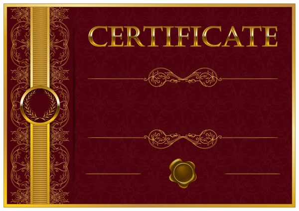 Template of certificate — Stock Vector
