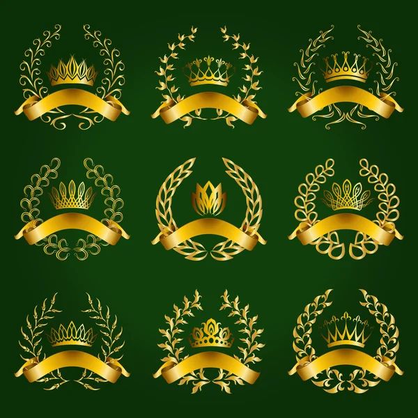 Labels with laurel wreath — Stock Vector