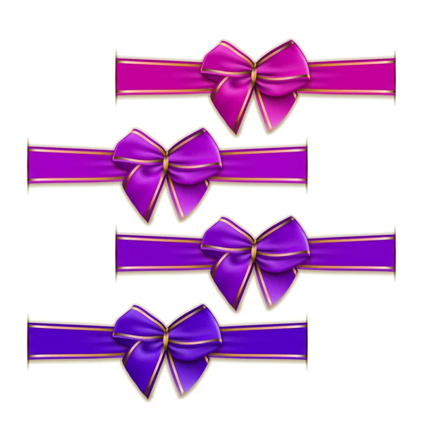 Set of  silk  bows — Stock Vector
