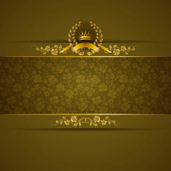 Elegante banner de marco dorado — Vector de stock