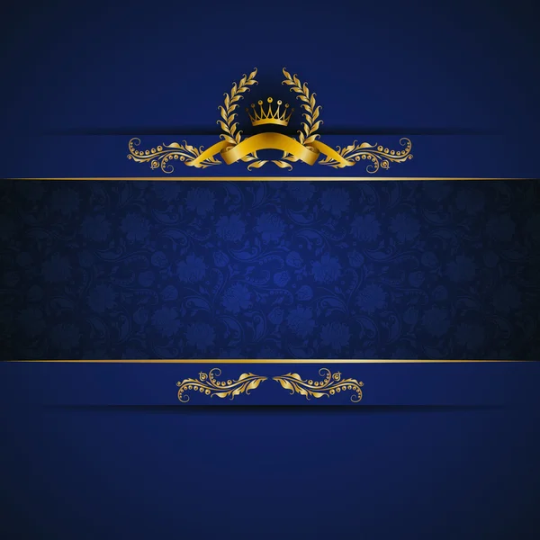 Marco azul dorado Imágenes Vectoriales, Gráfico Vectorial de Marco azul  dorado | Depositphotos