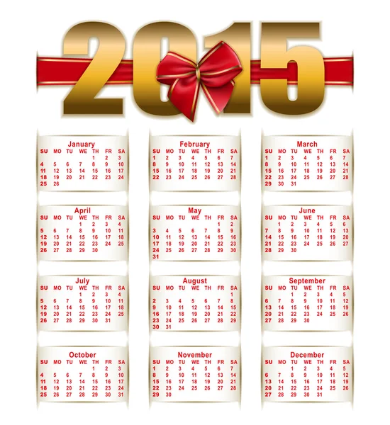 2015 plantilla de calendario — Vector de stock